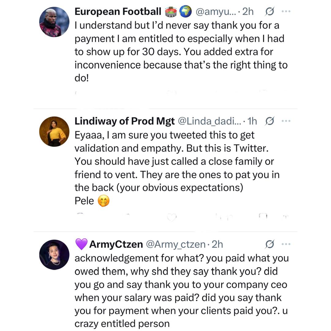 Opinions differ after Nigerian lady expressed dissatisfaction at her staff who failed to thank her after paying their salaries a little late